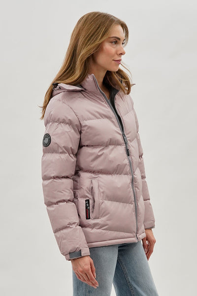 Blouson aviateur Canada Weather Gear à chevrons – Rose