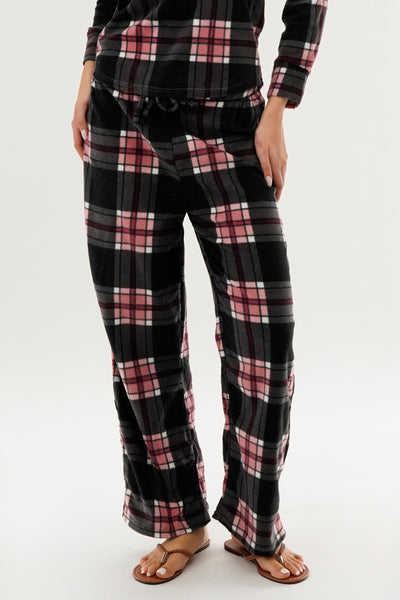 Canada Weather Gear Plaid Wide Leg Pajama Pants - Black - Womens Pajamas - Fairweather