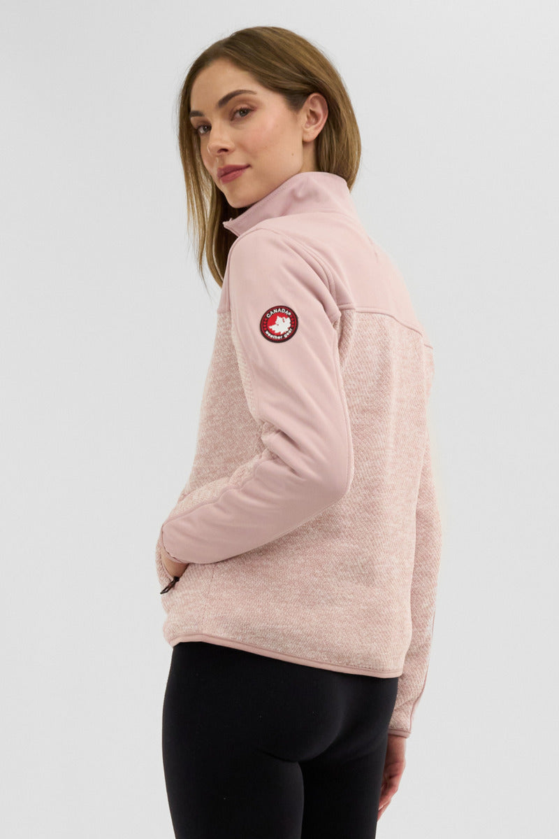 Canada Weather Gear Zip Up Knit Lightweight Jacket - Pink - Womens Lightweight Jackets - Fairweather