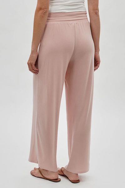 Costa Blanca Wide Leg Fold Over Pants - Blush - Womens Pants - Fairweather