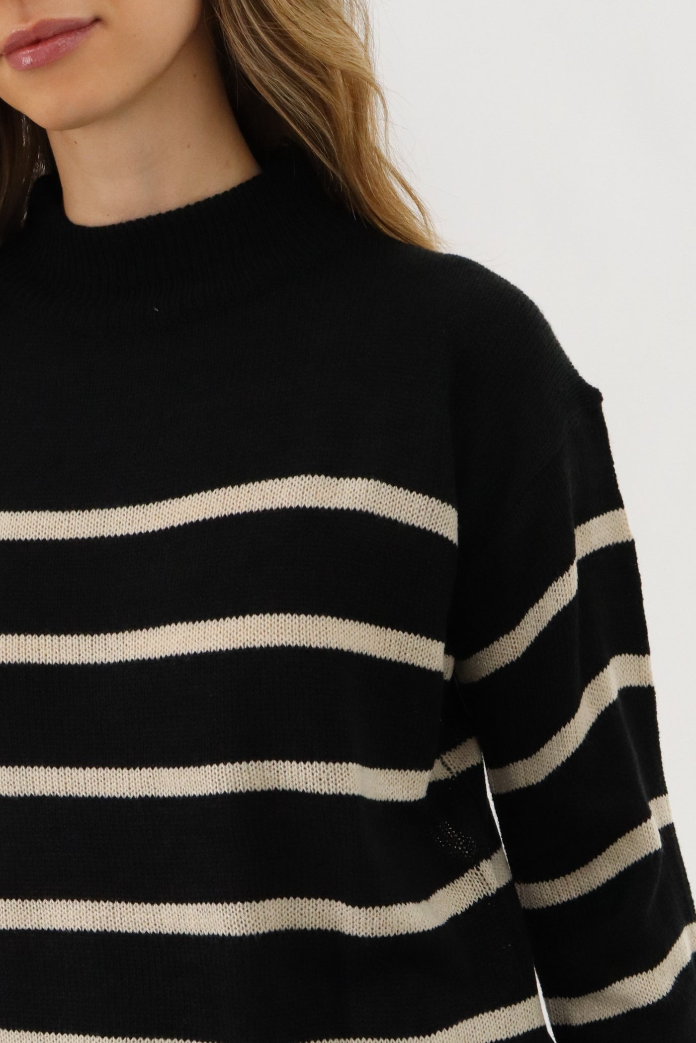 Beechers Brook Striped Knit Pullover Sweater - Black - Womens Pullover Sweaters - Fairweather