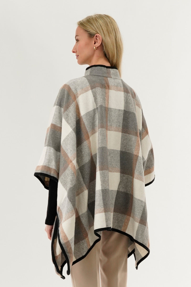 Canada Weather Gear Plaid Poncho - Beige - Womens Ponchos - Fairweather