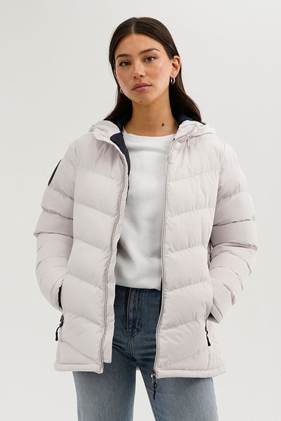 Canada Weather Gear Chevron Quilted Bomber Jacket - White - Womens Bomber Jackets - Fairweather