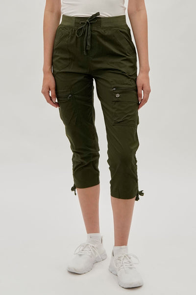International INC Company Tie Waist Cargo Capris - Olive - Womens Shorts & Capris - Fairweather