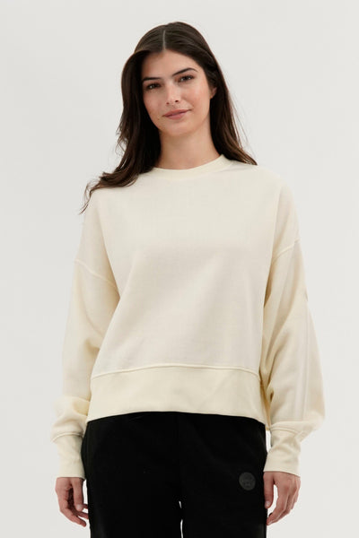 Fahrenheit Drop Shoulder Crewneck Sweatshirt - Cream - Womens Hoodies & Sweatshirts - Fairweather