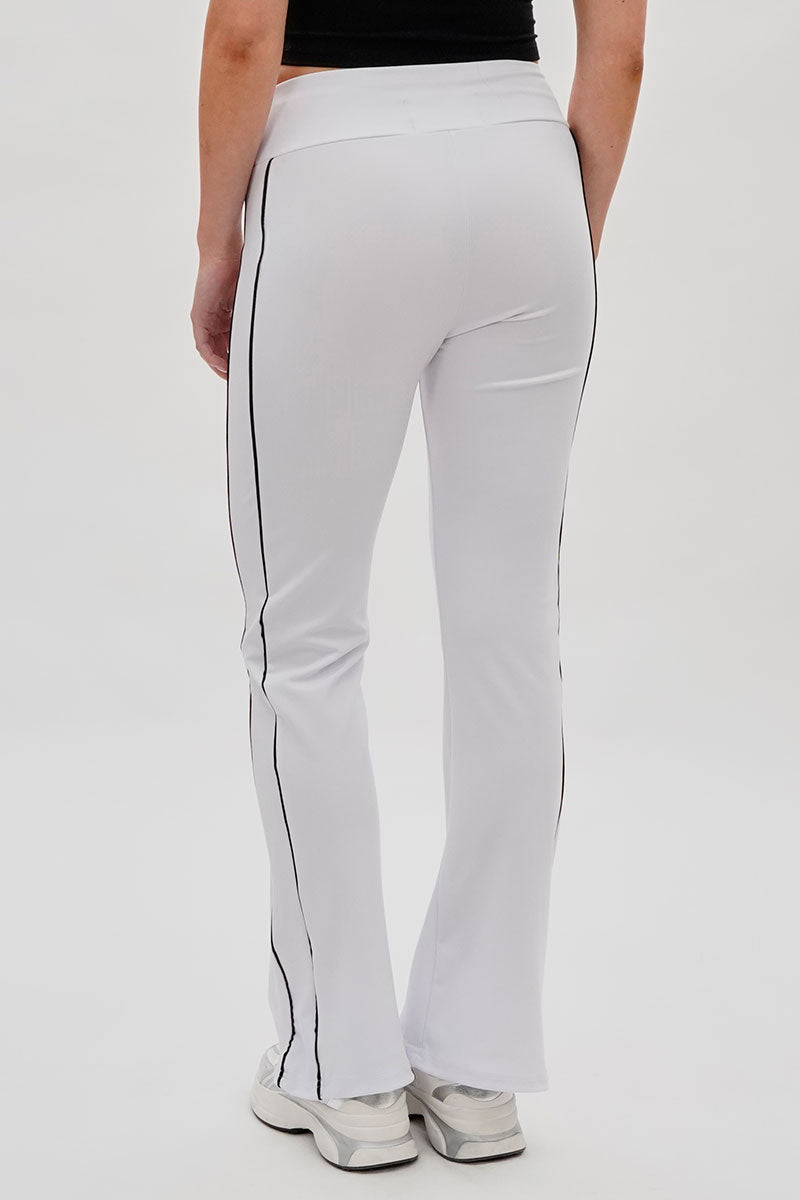 Super Triple Goose Side Piping Detail Active Pants - White - Womens Pants - Fairweather
