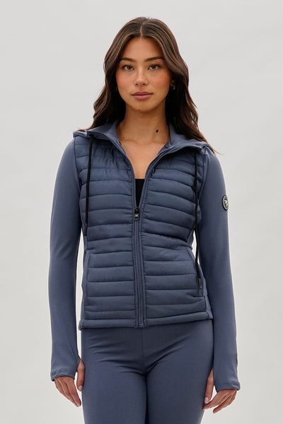 Super Triple Goose Puffer Active Lightweight Jacket - Grey - Womens Lightweight Jackets - Fairweather