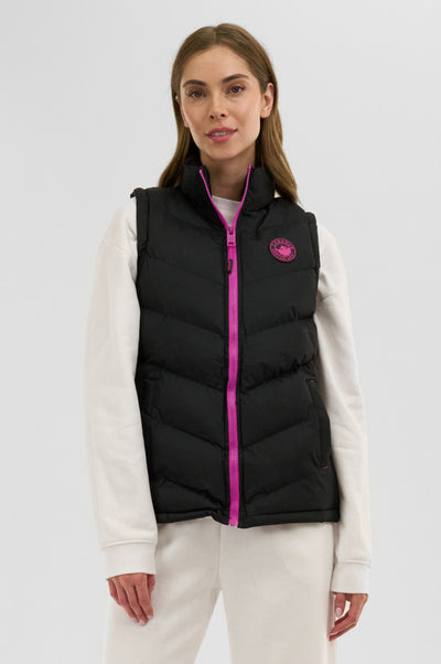 Canada Weather Gear Chevron Puffer Vest - Black - Womens Vests - Fairweather