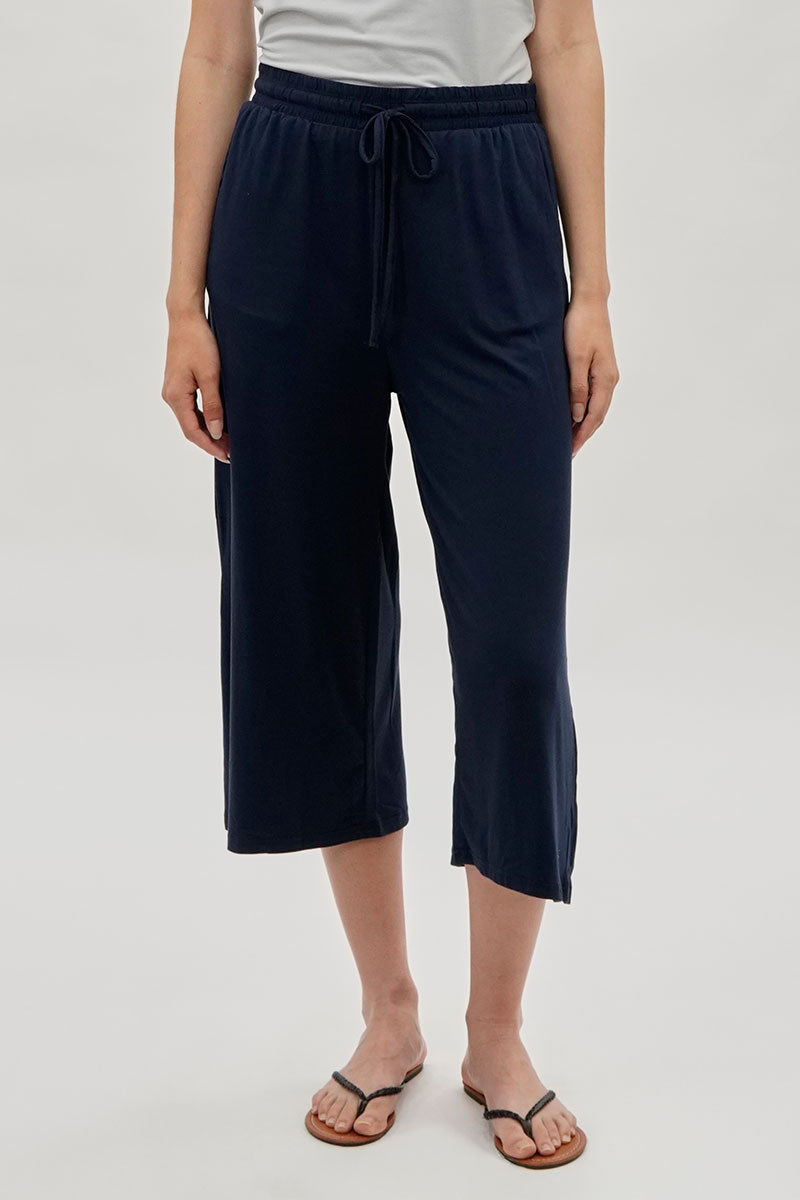International INC Company Tie Waist Cropped Pants - Navy - Womens Pants - Fairweather