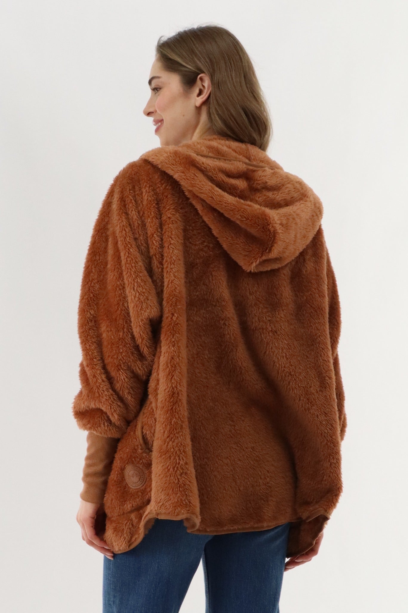 Canada Weather Gear Open Front Teddy Cardigan - Brown - Womens Cardigans - Fairweather