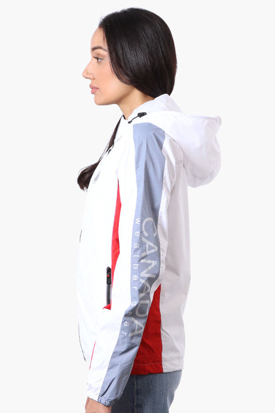 Canada Weather Gear Logo Print Sleeve Ripstop Lightweight Jacket - White - Womens Lightweight Jackets - Fairweather