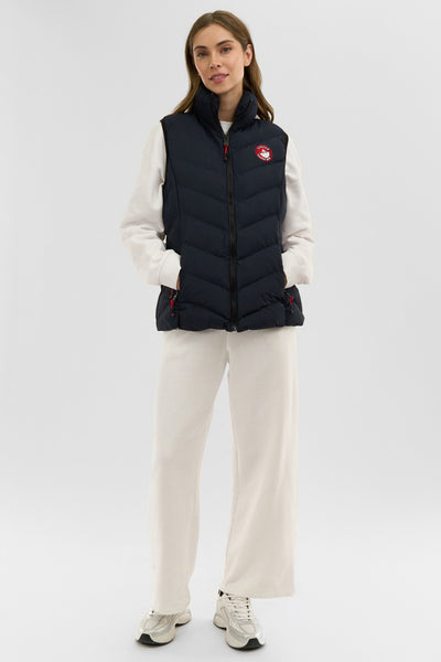 Canada Weather Gear Chevron Bubble Vest - Navy - Womens Vests - Fairweather