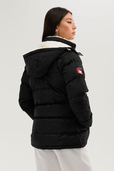 Canada Weather Gear Sherpa Lined Collar Bomber Jacket - Black - Womens Bomber Jackets - Fairweather