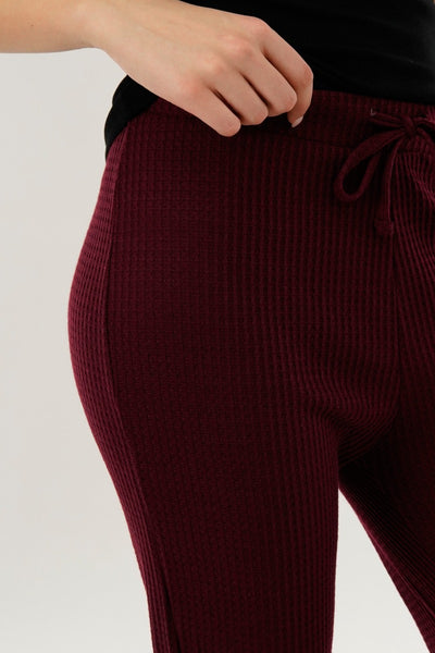 International INC Company Waffle Knit Joggers - Burgundy - Womens Joggers & Sweatpants - Fairweather