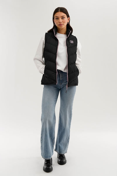 Canada Weather Gear Chevron Puffer Vest - Black - Womens Vests - Fairweather