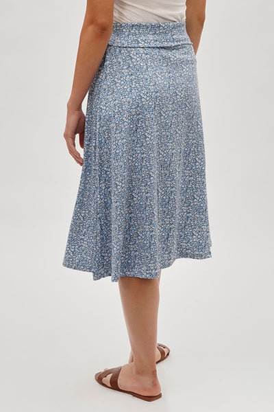International INC Company Floral A-Line Skirt - Blue - Womens Skirts - Fairweather