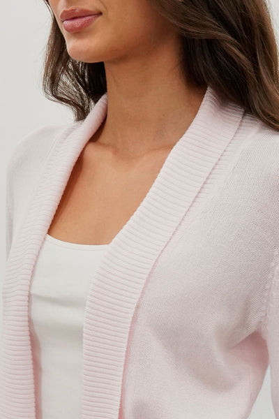 Beechers Brook 3/4 Sleeve Open Shrug Cardigan - Blush - Womens Cardigans - Fairweather