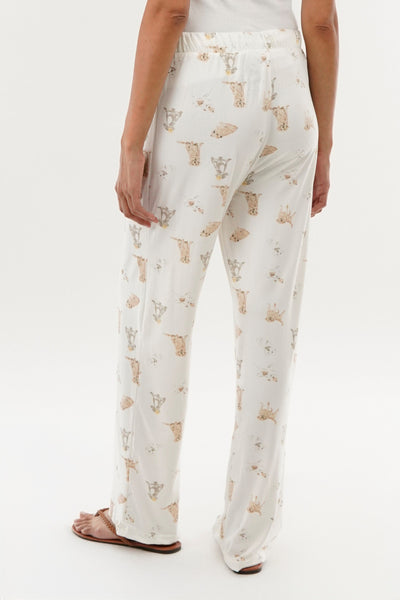 Canada Weather Gear Dog Print Wide Leg Pajama Pants - Beige - Womens Pajamas - Fairweather