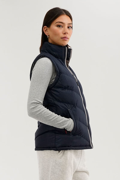 Canada Weather Gear Chevron Puffer Vest - Navy - Womens Vests - Fairweather