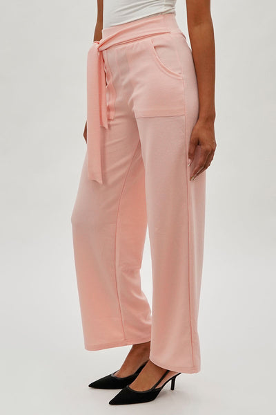 Majora Belted Wide Leg Pants - Pink - Womens Pants - Fairweather