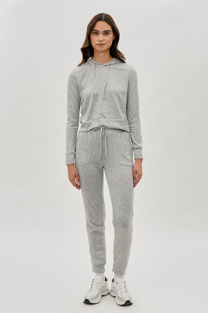 Fahrenheit Cropped Pullover Hoodie - Grey - Womens Hoodies & Sweatshirts - Fairweather