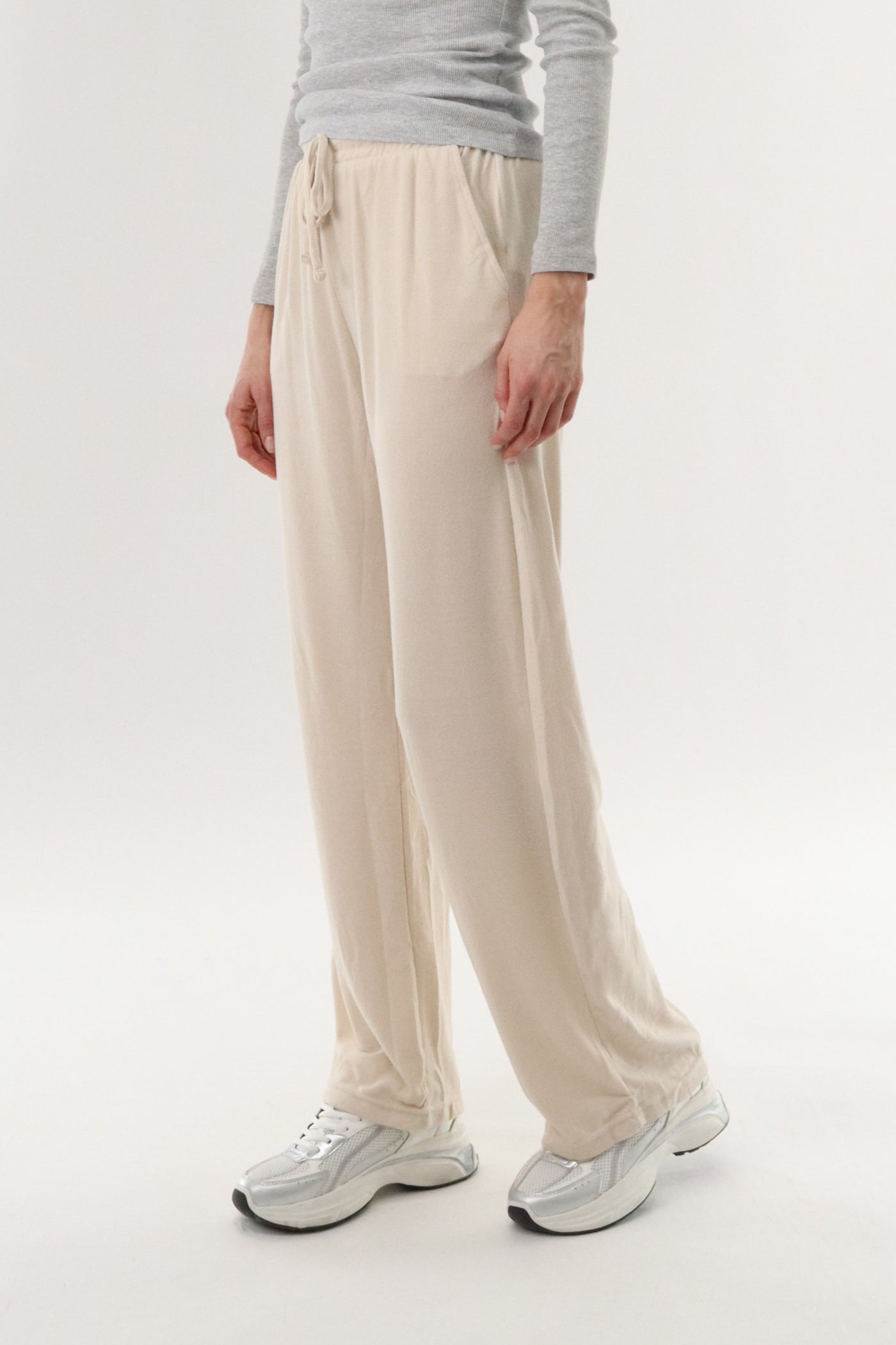 International INC Company Wide Leg Sweatpants - Cream - Womens Joggers & Sweatpants - Fairweather