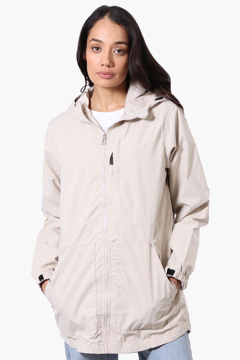 Canada Weather Gear Coated Microfiber Hooded Lightweight Jacket - Cream - Womens Lightweight Jackets - Fairweather