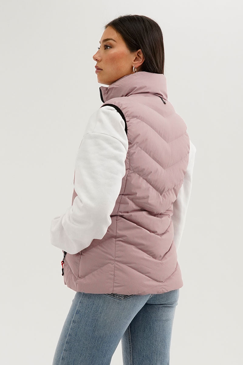 Canada Weather Gear Chevron Bubble Vest - Pink - Womens Vests - Fairweather