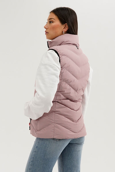 Canada Weather Gear Chevron Bubble Vest - Pink - Womens Vests - Fairweather