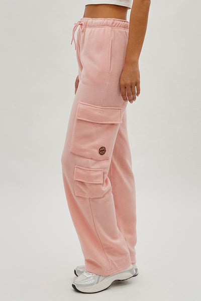 Fahrenheit Drawstring Cargo Pocket Sweatpants - Pink - Womens Joggers & Sweatpants - Fairweather