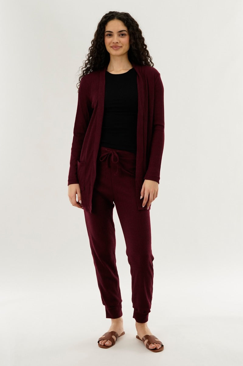 International INC Company Waffle Knit Joggers - Burgundy - Womens Joggers & Sweatpants - Fairweather