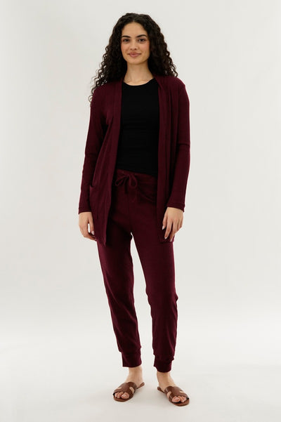 International INC Company Waffle Knit Joggers - Burgundy - Womens Joggers & Sweatpants - Fairweather