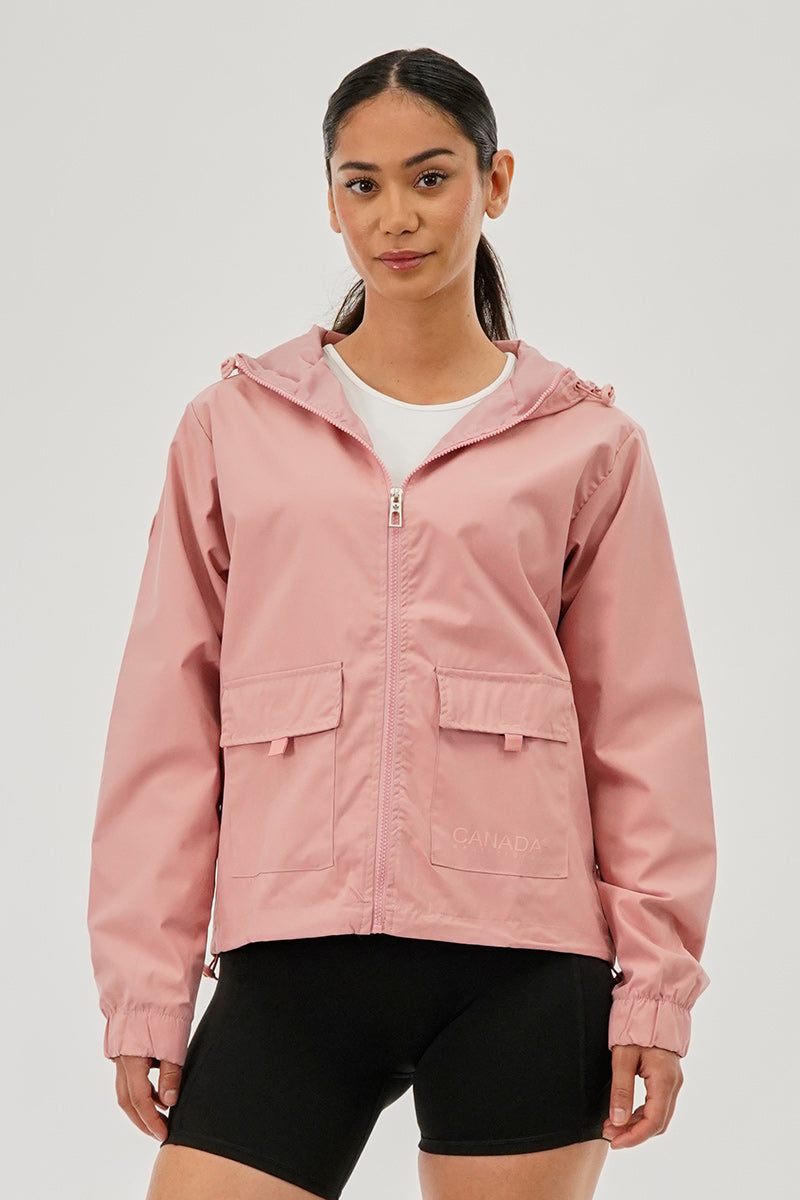 Canada Weather Gear Cropped Coated Microfibre Lightweight Jacket - Pink - Womens Lightweight Jackets - Fairweather