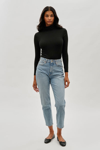 Majora Long Sleeve Turtleneck Pullover Sweater - Black - Womens Tees & Tank Tops - Fairweather