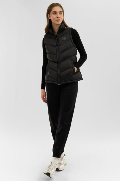Canada Weather Gear Chevron Puffer Vest - Black - Womens Vests - Fairweather