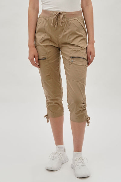 International INC Company Tie Waist Cargo Capris - Beige - Womens Shorts & Capris - Fairweather