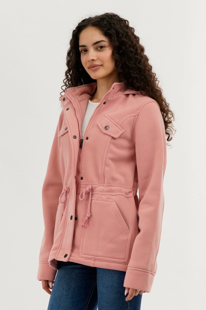 New Look Fleece Utility Pocket Lightweight Jacket - Pink