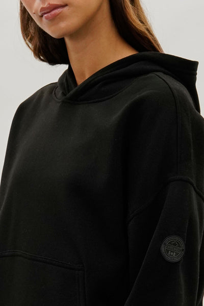 Fahrenheit Drop Shoulder Pullover Hoodie - Black - Womens Hoodies & Sweatshirts - Fairweather