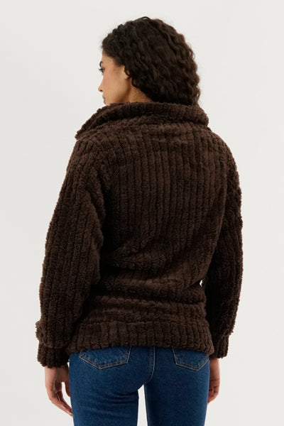 Veste légère zippée en peluche Fahrenheit - Marron