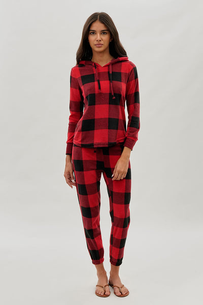 Canada Weather Gear Plaid Jogger Pajama Pants - Red - Womens Pajamas - Fairweather