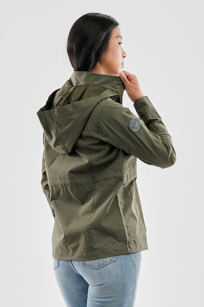Canada Weather Gear Coated Microfibre Zip Up Lightweight Jacket - Olive - Womens Lightweight Jackets - Fairweather