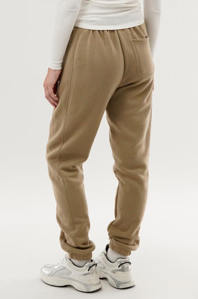 Fahrenheit Tie Waist Fleece Joggers - Beige