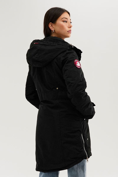 Canada Weather Gear Sherpa Lined Parka Jacket - Black - Womens Parka Jackets - Fairweather