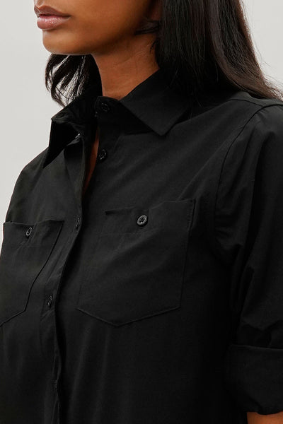 Canada Weather Gear Button Up Utility Shirt - Black - Womens Shirts & Blouses - Fairweather