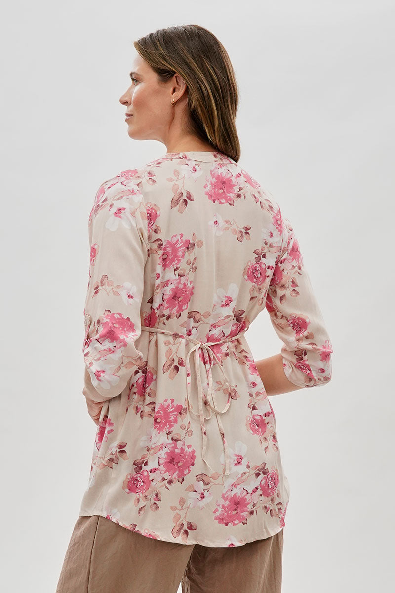 International INC Company Floral Back Tie Blouse - Pink - Womens Shirts & Blouses - Fairweather