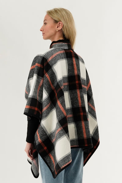 Canada Weather Gear Plaid Poncho - Black - Womens Ponchos - Fairweather