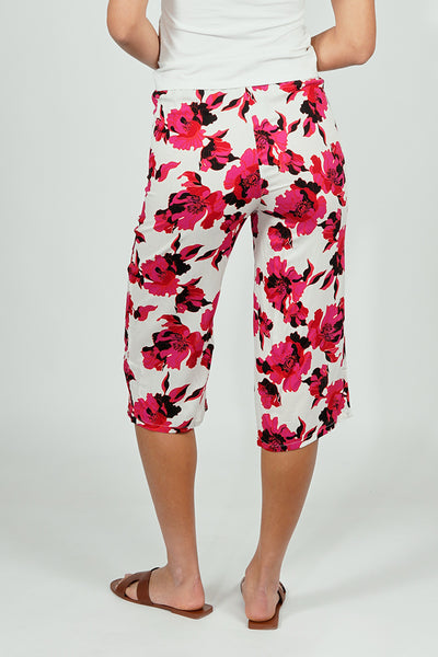International INC Company Belted Floral Culotte Pants - White - Womens Pants - Fairweather