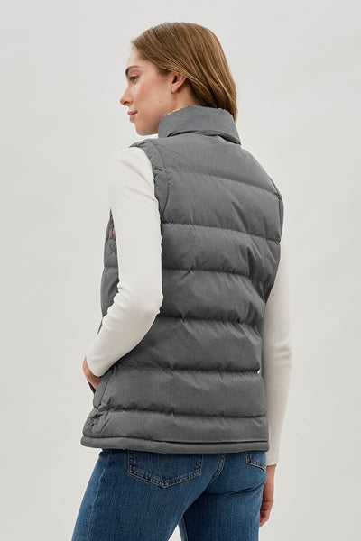 Gilet matelassé Canada Weather Gear à col doublé polaire – Gris