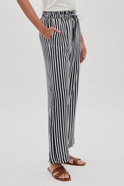 International INC Company Striped Wide Leg Pants - Black - Womens Pants - Fairweather