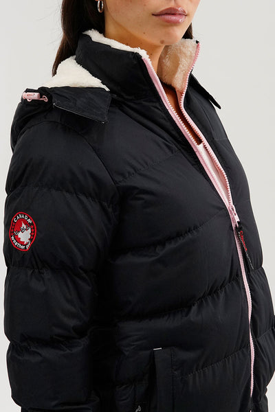 Canada Weather Gear Sherpa Lined Collar Bomber Jacket - Navy - Womens Bomber Jackets - Fairweather